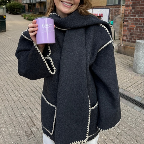 Toteme Scarf Jacket Charcoal - Picture 6 of 7